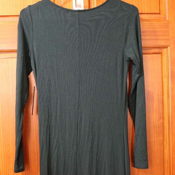 Lulu's Swept Away Forest Green Maxi Dress Knee High Slit Sexy Dress NWT Medium - Picture 11 of 14